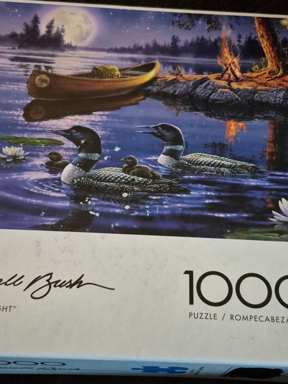 Buffalo Games 1000 Piece Jigsaw Puzzle Loons by Moonlight Darrell Bush BRAND NEW
